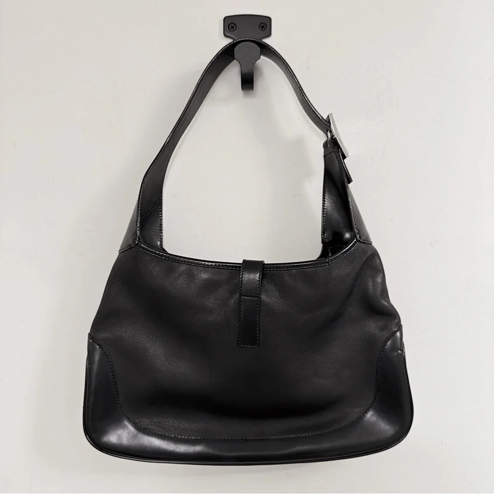 Gucci by Tom Ford Jackie Black Leather Minimalist Shoulder Bag Vintage 90s - Picture 4 of 8